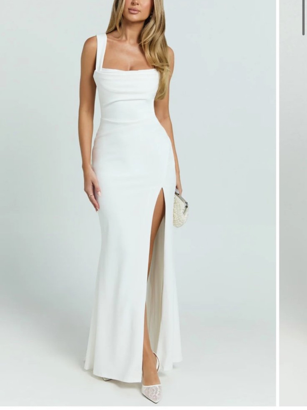 Nwt Showpo Wedding Dress - White Square-Neck Maxi Dress Size 10